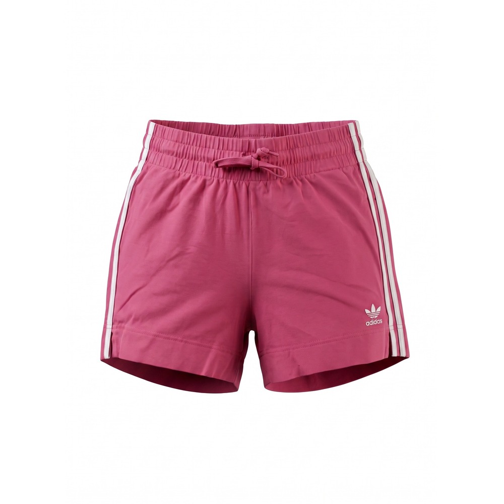 Adidas Womens Essentials Slim 3 Stripe Shorts XS Pink Good DP2405